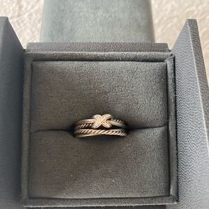 David Yurman X Crossover Ring with Diamonds